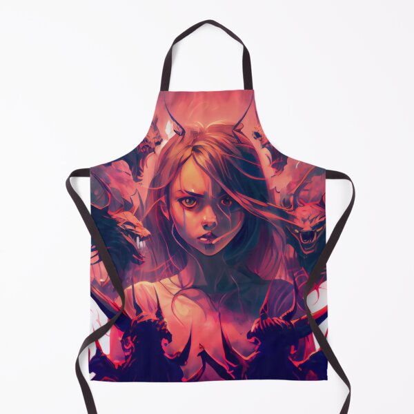 Artikelvorschau, Abstract Red Girl Surrounded by Demons Digital Painting entworfen und verkauft von CodeAndColors.