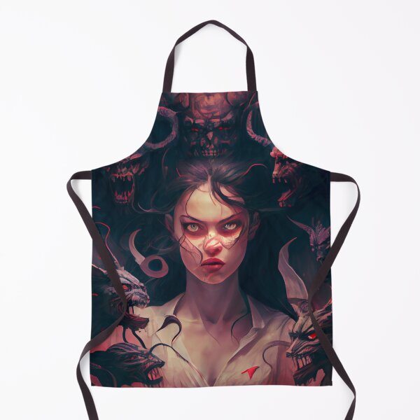 Item preview, Angry Black Hair Beautiful Girl with Devil Digital Painting designed and sold by CodeAndColors.