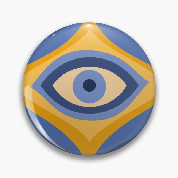 Item preview, Evil eye pattern indigo blue honeycomb yellow designed and sold by Boriana Giormova.