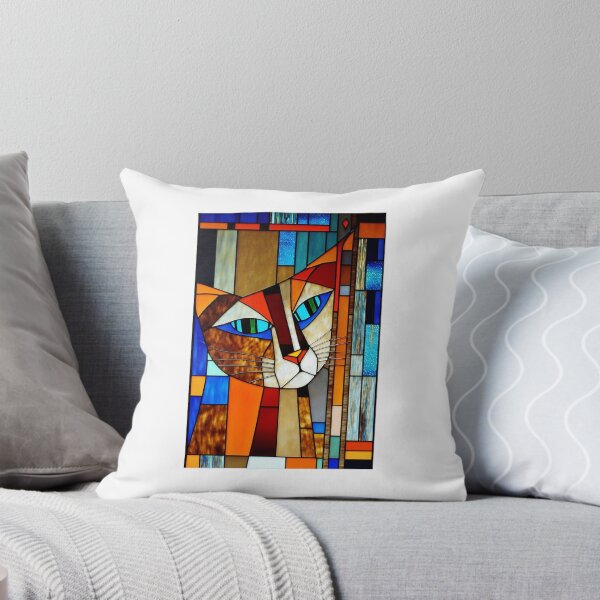 Artikelvorschau, Abstrakte Art-Buntglas-Katze entworfen und verkauft von ShinShinArt.