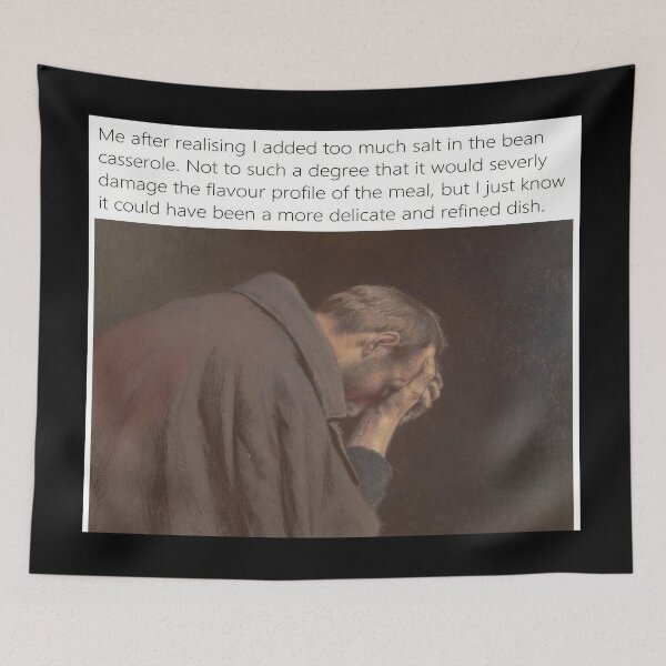 Item preview, Me after realising I added too much salt in the bean casserole - Thanksgiving, Christmas And Birthday Party Gift Ideas for Classic Memes Lovers and Fans designed and sold by Memeing Everything.