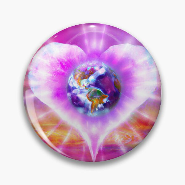 Item preview, Pink Glowing Heart Over The Earth designed and sold by MyTshirtArt.