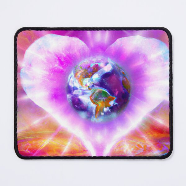 Item preview, Pink Glowing Heart Over The Earth designed and sold by MyTshirtArt.