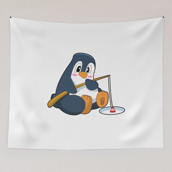 Aperçu de l'œuvre Penguin Fisher Fishing rod créée et vendue par Snabdesign84.