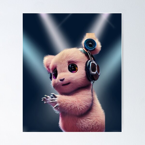 Item preview, Cute Cat with headphones Enjoying Songs designed and sold by Gamicnum.