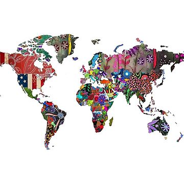 Artwork thumbnail, World Map in Petals Puzzle for Kids by misinagy