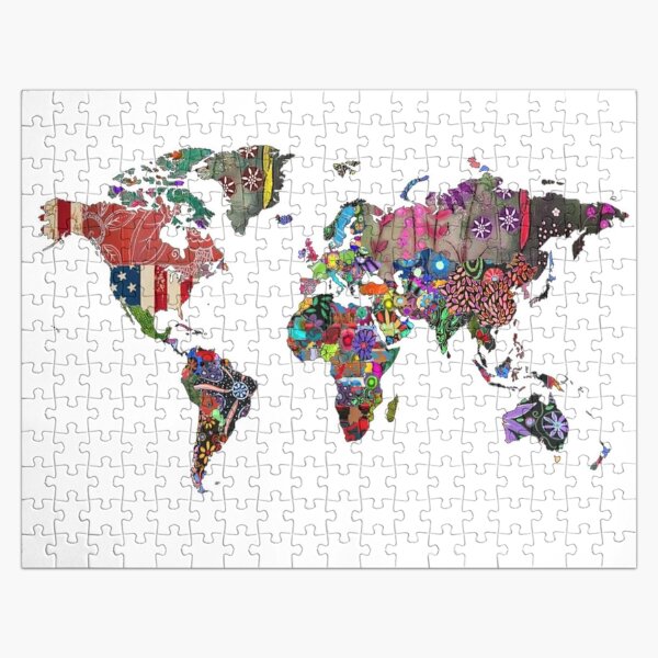 Item preview, World Map in Petals Puzzle for Kids designed and sold by misinagy.