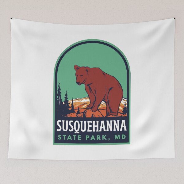 Artikelvorschau, Susquehanna State Park Maryland Retro Bear entworfen und verkauft von HalpinDesign.
