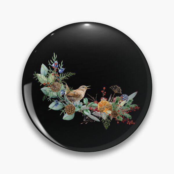 Item preview, Winter Flowers, Berries And A Cute Bird, Gifts For Flower Lovers and Bird Enthusiasts  designed and sold by Flowerartlovers.
