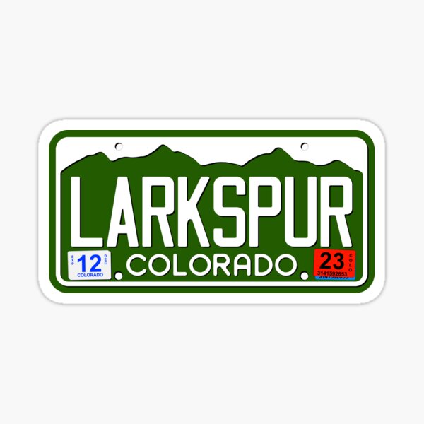 Aperçu de l'œuvre Plaque d'immatriculation du Colorado - LARKSPUR créée et vendue par RonTo.