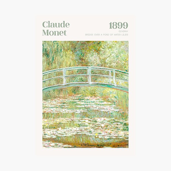 Aperçu de l'œuvre Pont sur un étang de nénuphars par Claude Monet, Sage Green créée et vendue par evermore-design.