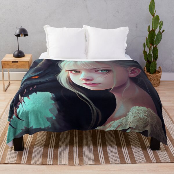 Item preview, Beautiful Scarred Anime Girl with Scary Monster Digital Painting designed and sold by CodeAndColors.