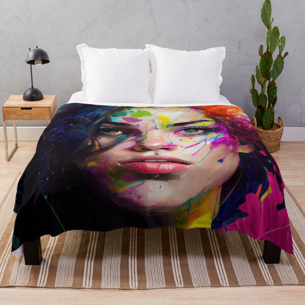 Item preview, Beautiful Vibrant Colorful Woman Portrait Digital Painting designed and sold by CodeAndColors.