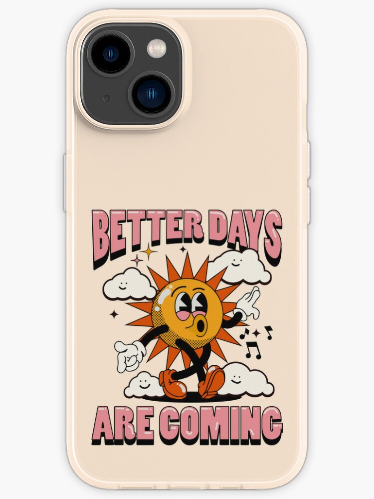 Thumbnail 1 of 5, iPhone Case, Better Days Are Coming Retro Sun Illustration designed and sold by Ravensdesign.