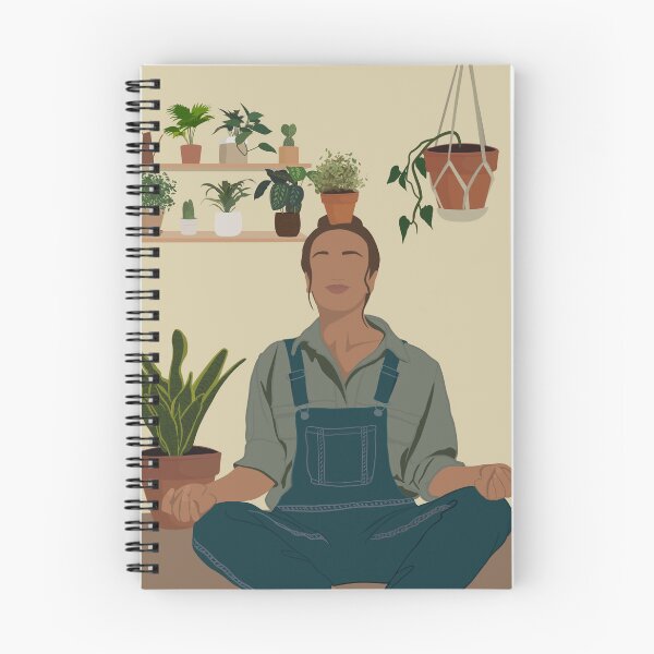 Item preview, Desi Plant Mom Art, Brown Girl ticker, Botanical Art Print designed and sold by TheArtsAvenue.