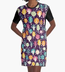Night Forest Graphic T-Shirt Dress