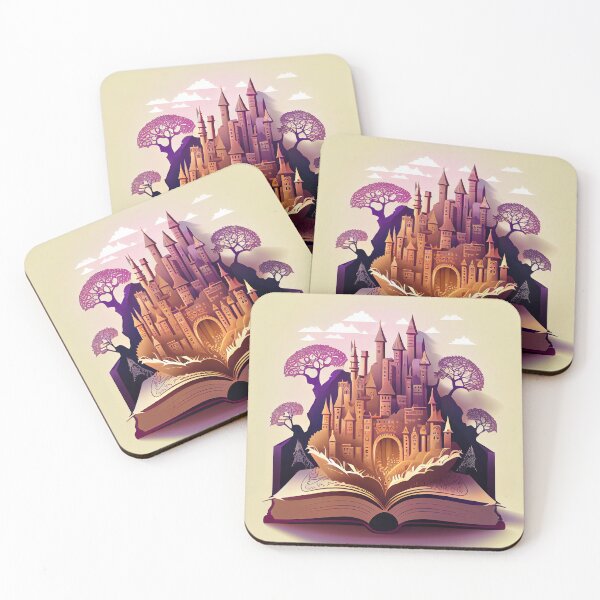 Item preview, Castle Landscape in a Story Book Digital Painting designed and sold by CodeAndColors.