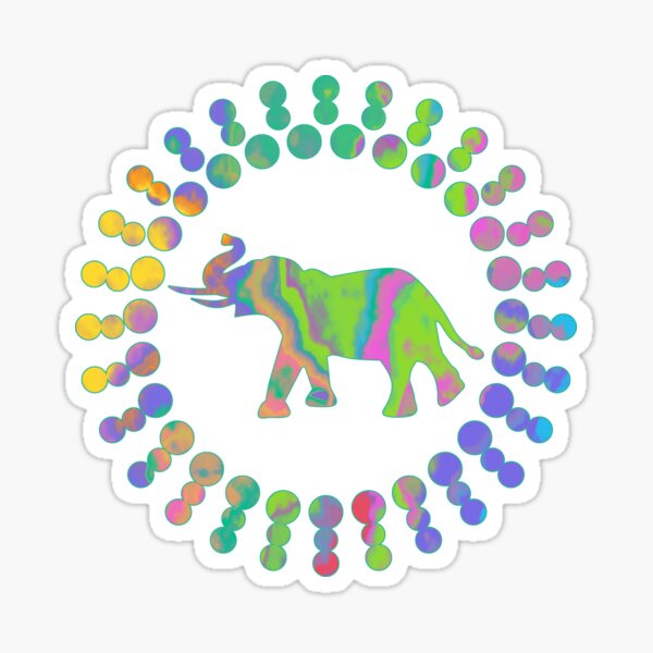 Elephant in mandala - for luck Sticker