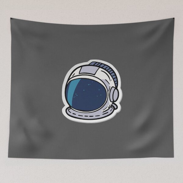 Item preview, Retro Astronaut Space Helmet (blue and white) designed and sold by JandyDesign.