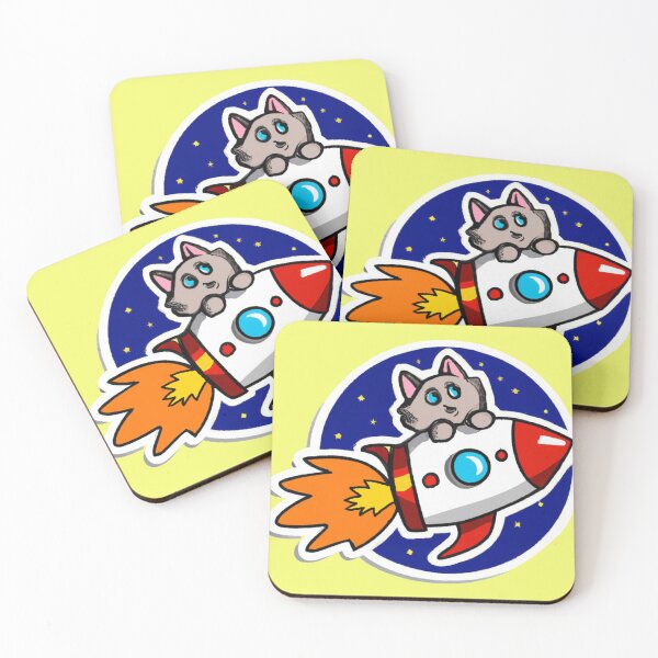 Item preview, Space Cat on a Rocket Ship designed and sold by JandyDesign.