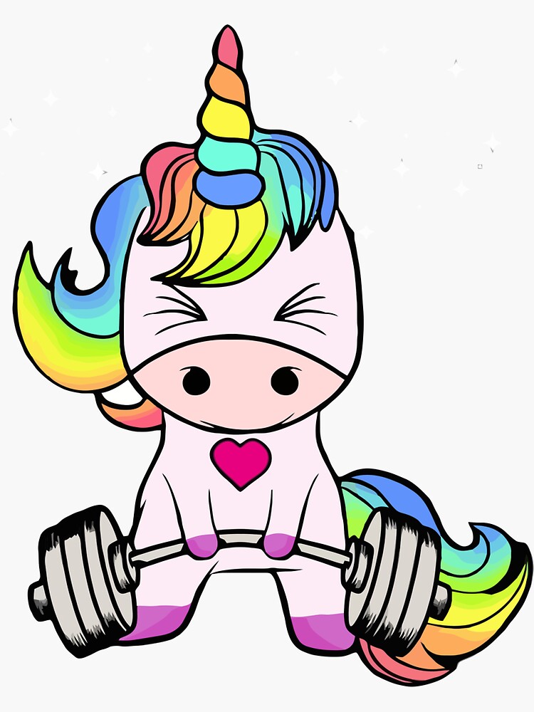 "Gym Unicorn Workout Deadlifting Funny Weight lifting" Sticker for Sale