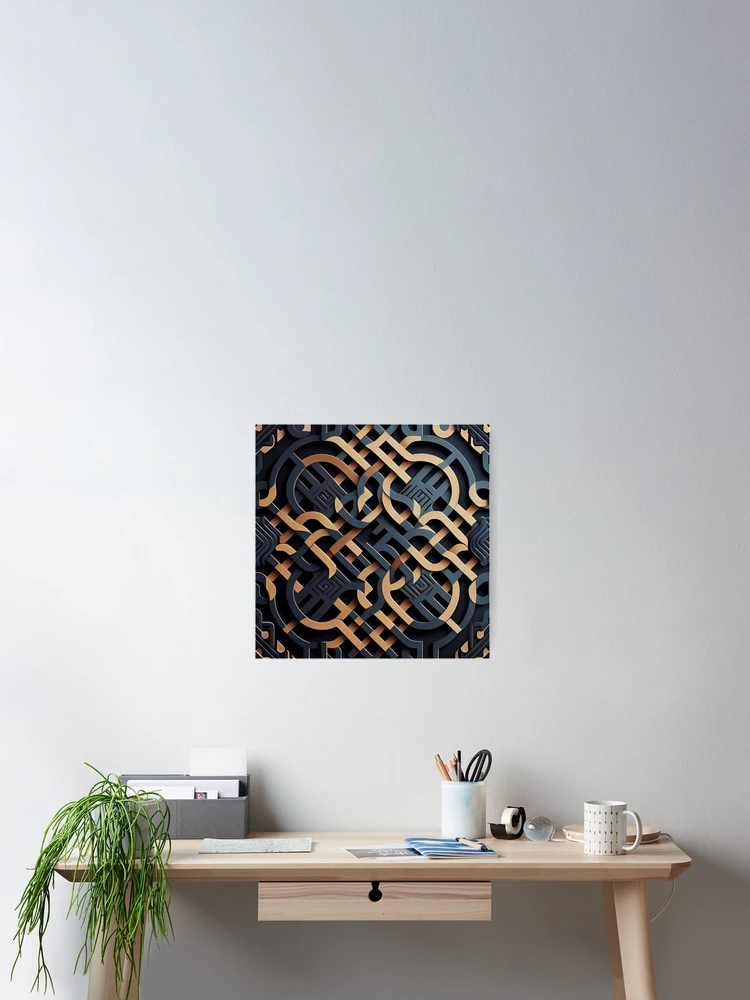 Imagen 2 de 3, Póster con la obra Cool Modern Abstract Pattern Digital Painting, diseñada y vendida por CodeAndColors.