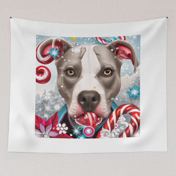 Item preview, A Very Merry Pittie Christmas, Pitbull, Ai, Dog Ai (Study 3) designed and sold by ksan30.