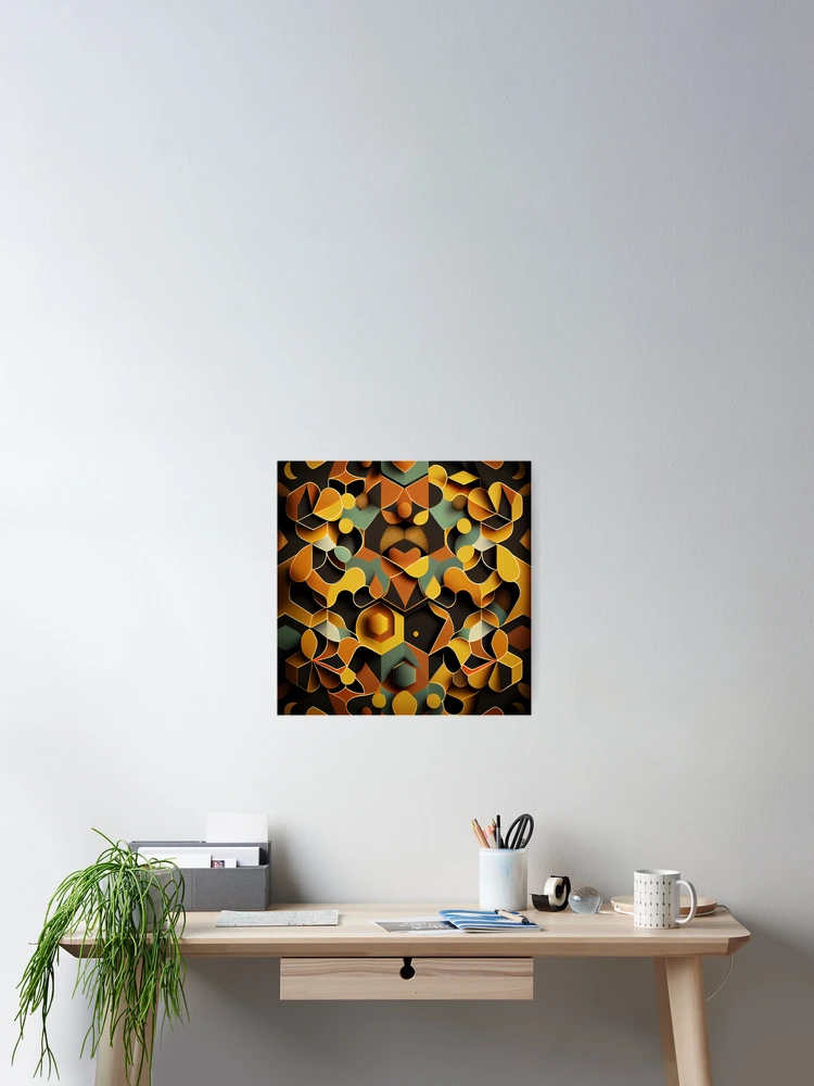 Imagen 2 de 3, Póster con la obra Cool Paper Modern Abstract Pattern Print Digital Painting, diseñada y vendida por CodeAndColors.