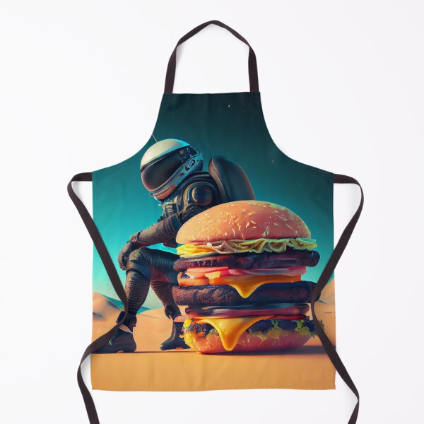 Item preview, Black spacesuit astronaut in a strange unknown planet with burger designed and sold by ladarkepoque.