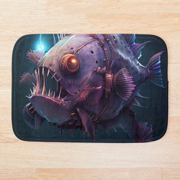 Aperçu de l'œuvre Peinture numérique de poisson-baudroie violet Steampunk cool créée et vendue par CodeAndColors.