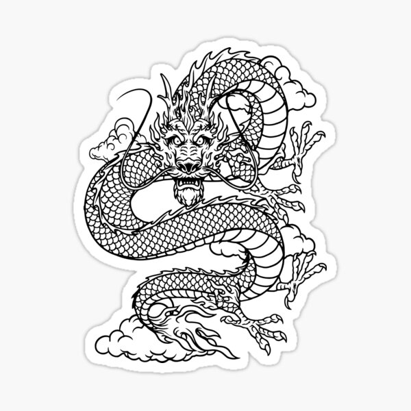 Chinese Dragon Sticker For Sale By Ouchmypancreas Redbubble