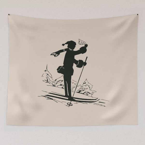 Item preview, Merry Christmas silhouette ski retro designed and sold by aapshop.