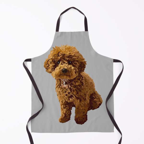 Item preview, Ginger the Toy Poodle on Grey background designed and sold by Quick Brown Fox Canada.