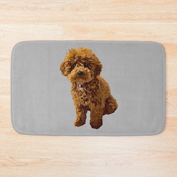 Item preview, Ginger the Toy Poodle on Grey background designed and sold by Quick Brown Fox Canada.