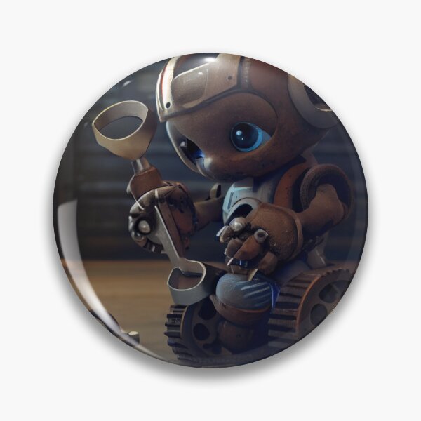 Artikelvorschau, Cute Baby Robot Playing with a Wrench Digital Painting entworfen und verkauft von CodeAndColors.