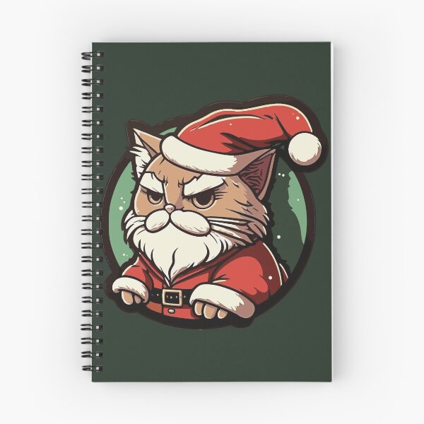 Item preview, Grumpy Looking Santa Cat designed and sold by fantasy-cats.