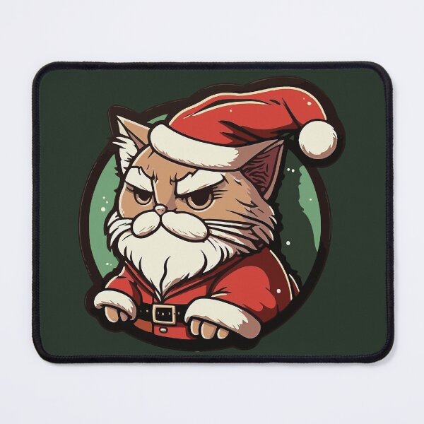 Item preview, Grumpy Looking Santa Cat designed and sold by fantasy-cats.