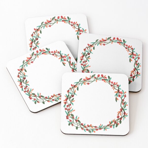 Item preview, Winter Holiday Botanical Leaves Wreath designed and sold by ColorStrokesbyH.