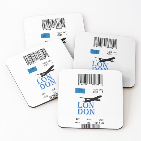 Item preview, LONDON flight ticket boarding pass travel designed and sold by SeniorPrint99.