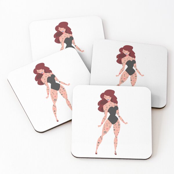 Item preview, Pin-up, pinup, red hair, tattoed girl designed and sold by PolishArtist.