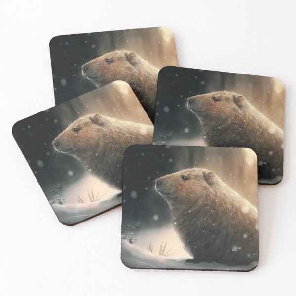 Item preview, Snowy Capybara Winter Scene designed and sold by CapybaraCentral.