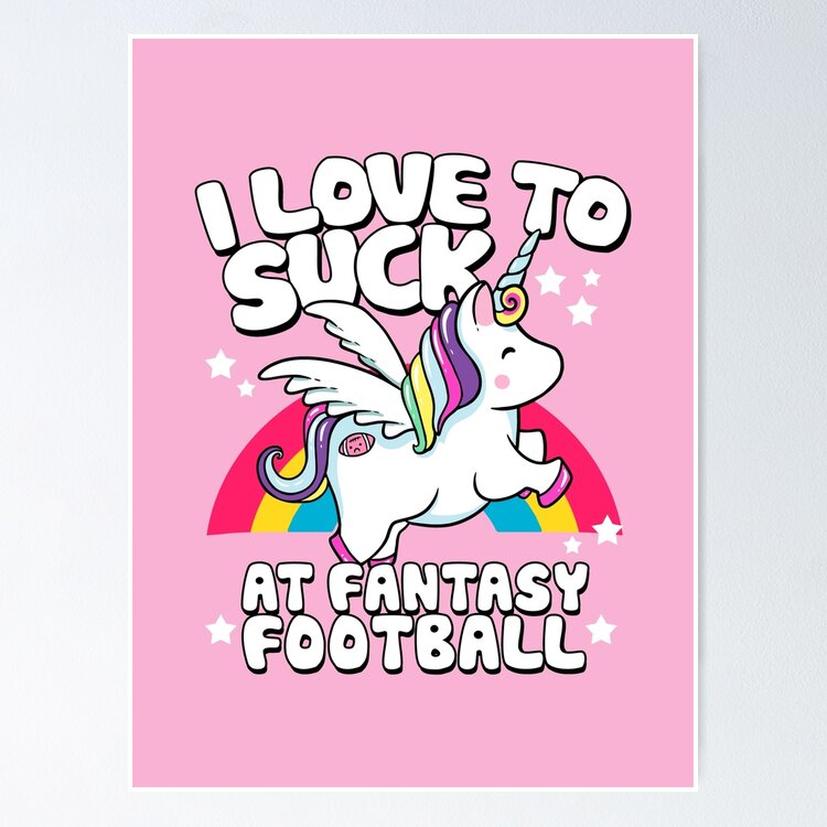 I Suck At Fantasy Football Loser Unicorn Sticker