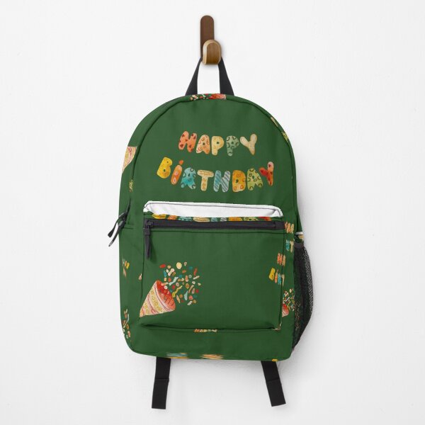 Item preview, Happy birthday cute colorful pattern a watercolor green designed and sold by Yana Mustafina | Boho Soulful Designs.
