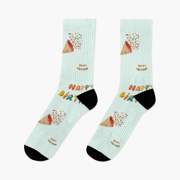 Item preview, Happy birthday cute colorful pattern a watercolor mint designed and sold by Yana Mustafina | Boho Soulful Designs.