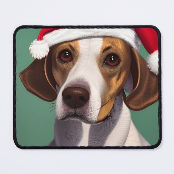 Item preview, Christmas Drever Dog Wearing A Santa Hat designed and sold by ZenEverAI.