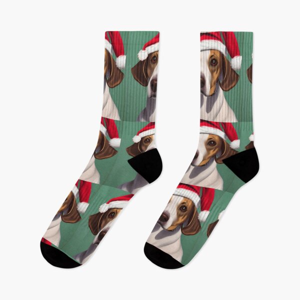 Item preview, Christmas Drever Dog Wearing A Santa Hat designed and sold by ZenEverAI.