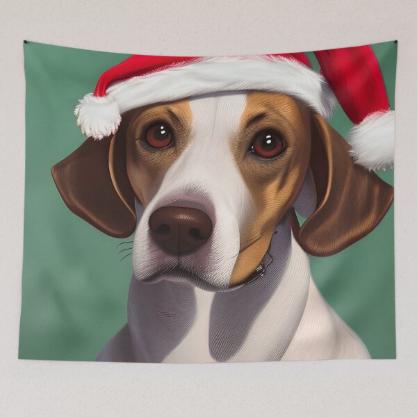 Item preview, Christmas Drever Dog Wearing A Santa Hat designed and sold by ZenEverAI.
