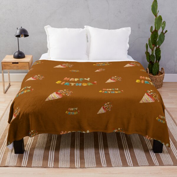 Item preview, Happy birthday cute colorful pattern a watercolor ocher designed and sold by Yana Mustafina | Boho Soulful Designs.