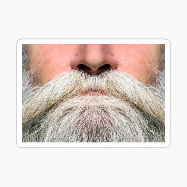 A luscious gray beard - Mask only Sticker