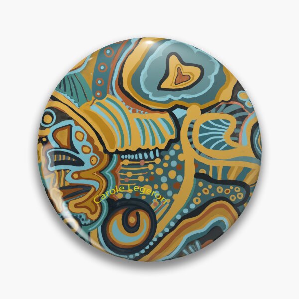 Item preview, mustard blue mandala bohemian desigual psychedelic tribal pattern designed and sold by carole legeron.